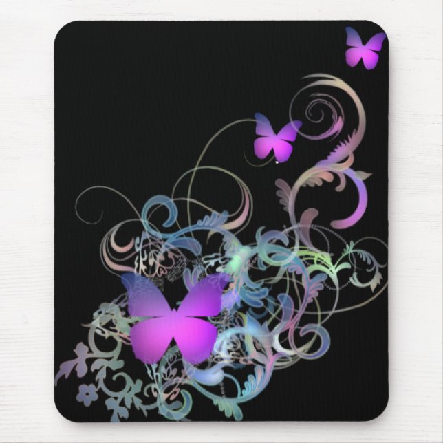 Mousepad Borboleta roxa brilhante (Frente)