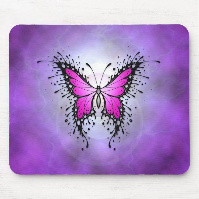 Mousepad Borboleta roxa do Splatter (Frente)