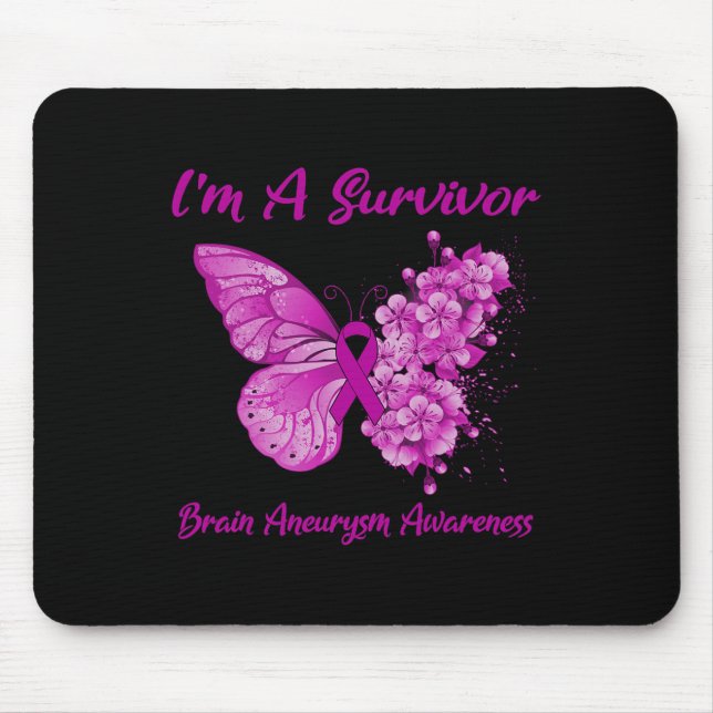 Mousepad Borboleta Sou um sobrevivente Conscientização sobr (Frente)
