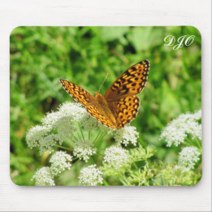 Mousepad Borboleta Tigre na Flor Branca