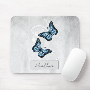 Mousepad Borboletas Azuis Brilhantes