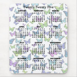 Mousepad Borboletas Coloridas Design 2025 Calendário
