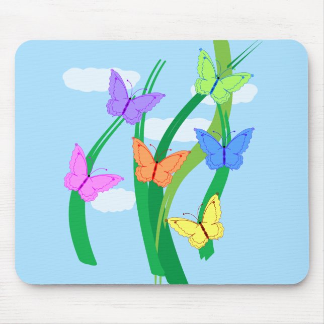 Mousepad Borboletas Coloridas e Céu (Frente)