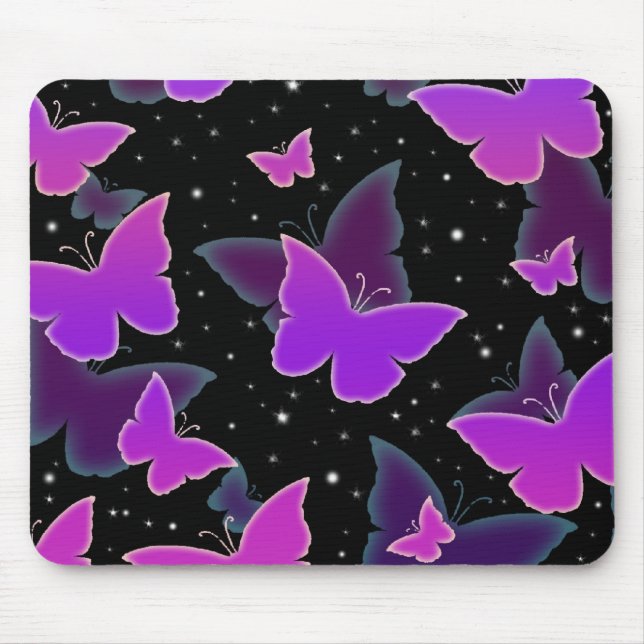 Mousepad Borboletas Cósmicas em Roxo (Frente)