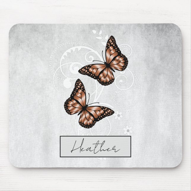 Mousepad Borboletas de cobre brilhantes (Frente)