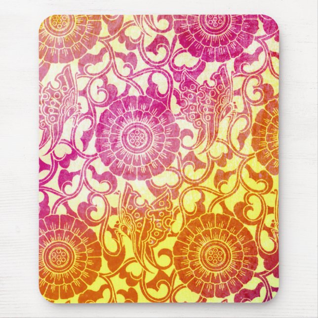 Mousepad Borboletas de Nouveau - por do sol brilhante (Frente)