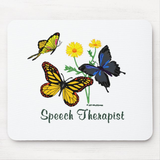 Mousepad Borboletas do terapeuta de discurso (Frente)
