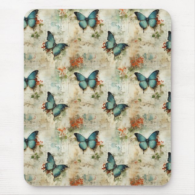 Mousepad Borboletas e flores coloridas (12) (Frente)