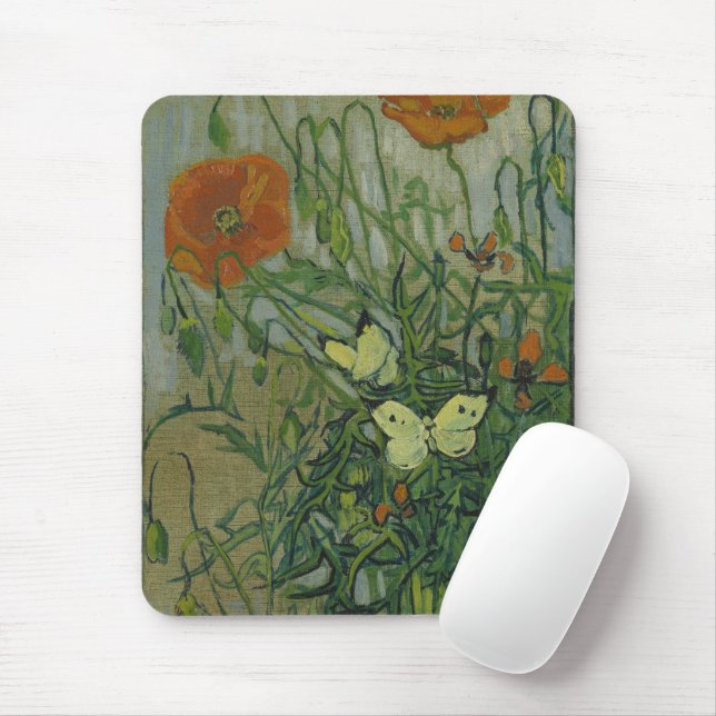 Mousepad Borboletas e papagaios de Vincent van Gogh (Com mouse)