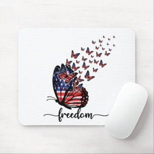 Mousepad Borboletas Elegantes   Bandeira Americana   Liberd