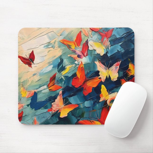 Mousepad Borboletas em Movimento (Com mouse)