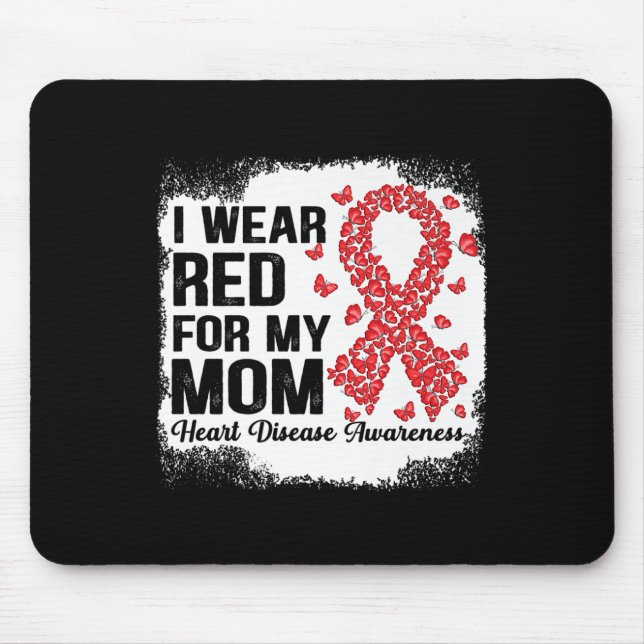 Mousepad Borboletas Eu Visto Vermelho Para Minha Mãe Doença (Frente)