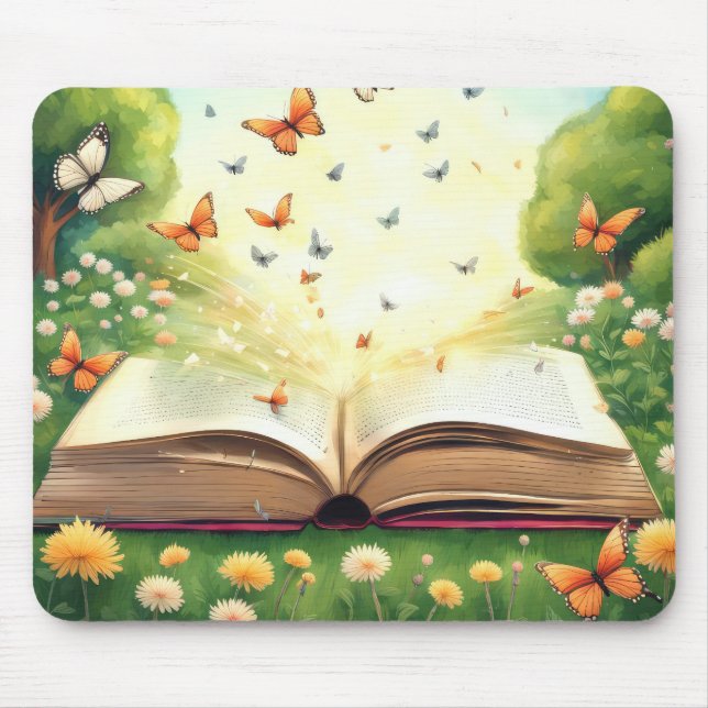 Mousepad Borboletas Explosivas do Livro Aberto (Frente)