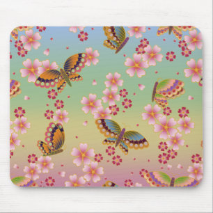 Mousepad Borboletas Japonesas Amid Sakura Bribow