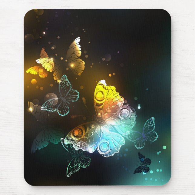 Mousepad Borboletas luminosas e borboletas noturnas (Frente)