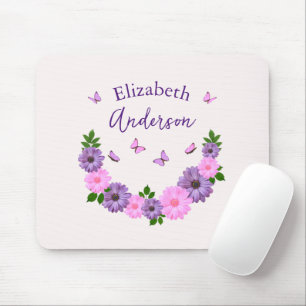 Mousepad Borboletas rosa e púrpura