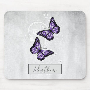 Mousepad Borboletas Roxas Brilhantes