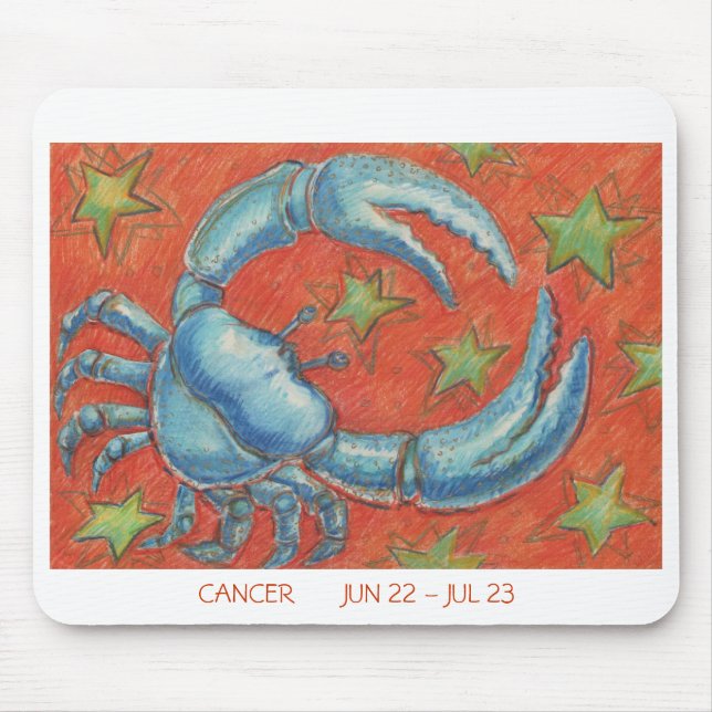 Mousepad borda branca do Cancer zodiac (Frente)
