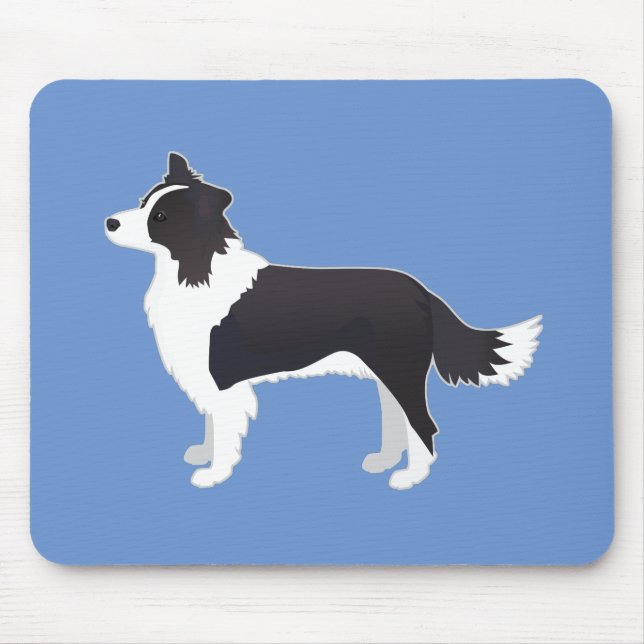 Mousepad Borda Cachorro Negro Vista Lado Silhouette (Frente)