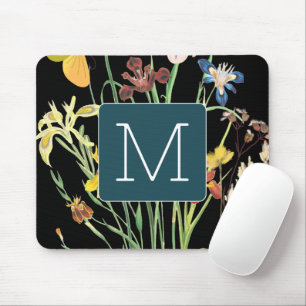 Mousepad Borda de turquesa aguda de fundo negro inicial