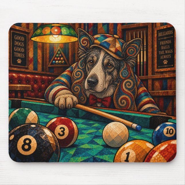 Mousepad Border Collie, Mosaico Geométrico (Frente)