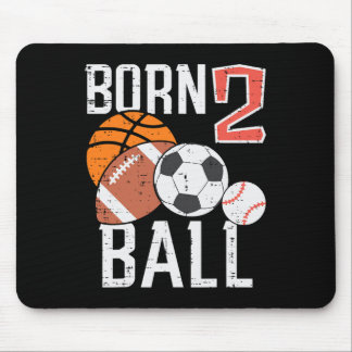 Mousepad Born Basketball Football 2nd Birthday Toddler Boy
