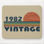 Mousepad Born in 1982 vintage birthday<br><div class="desc">You can add some originality to your wardrobe with this original 1982 vintage sunset retro-looking birthday design with awesome colors and typography font lettering, is a great gift idea for men, women, husband, wife girlfriend, and a boyfriend who will love this one-of-a-kind artwork. The best amazing and funny holiday present...</div>