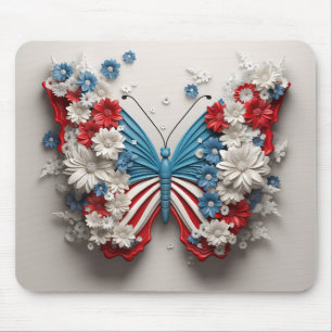 MOUSEPAD BORRACHA E FLORES DE PATRIÓTICOS BRANCOS VERMELHOS