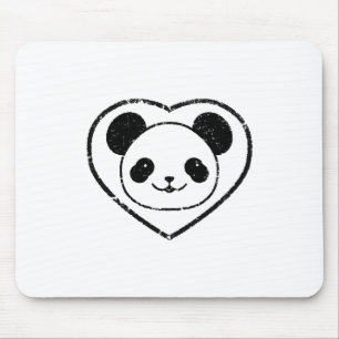Mousepad Borracha Espetada Panda Bear E Coração