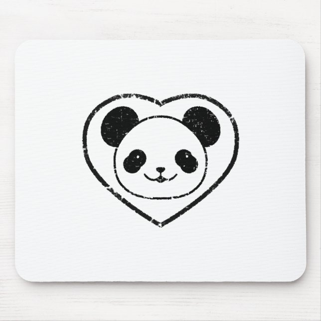 Mousepad Borracha Espetada Panda Bear E Coração (Frente)