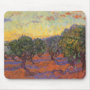 Mousepad Bosque verde-oliva, céu alaranjado por Vincent va