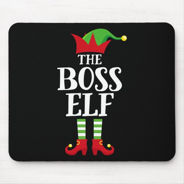Mousepad Boss Elf Family Matching Christmas Group Elf Pajam (Frente)