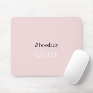 Mousepad #Bosslady | Rosa | Caligrafia | Nome personalizado