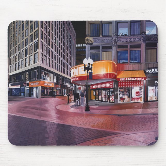 Mousepad Boston de cruzamento do centro (Frente)