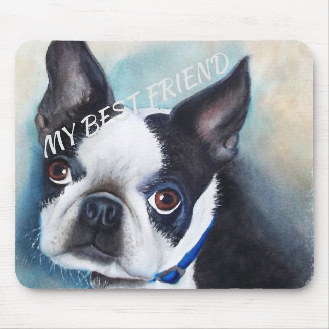 MOUSEPAD BOSTON PRETO E BRANCO TERRIER (Frente)