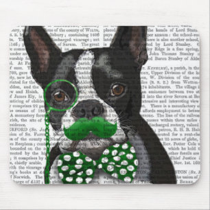Mousepad Boston Terrier Com bigode verde e safado 2
