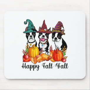 Mousepad Boston Terrier Dog Fall Ya'll Halloween Cost
