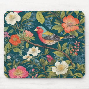Mousepad Botânica Belo e Colorida Pássaro Finch