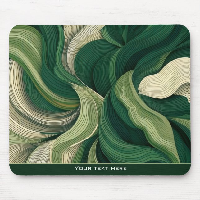 Mousepad Botânica Verde Terrosa Abstrata Minimalista (Frente)