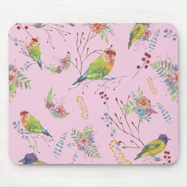 Mousepad Botânico de Pássaros (Frente)