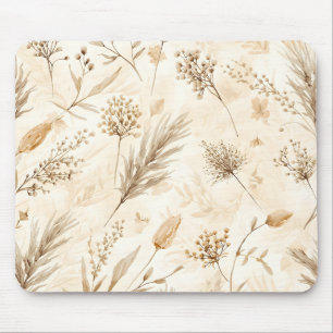 Mousepad Botânico Flor Seca Bege