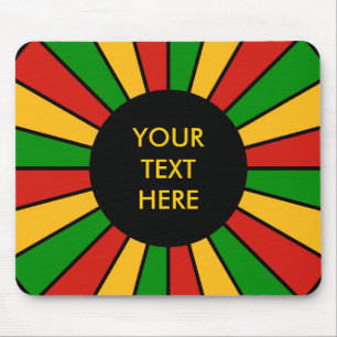 Mousepad BOTÃO DA BANDEIRA RASTAFARI RAIOS + seu signo ou t