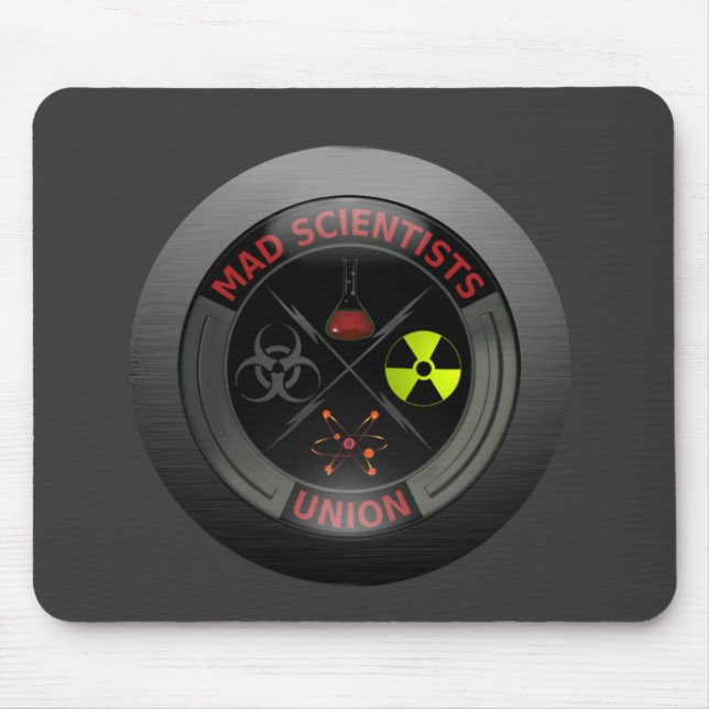 Mousepad Botão de união louco lustroso do cientista (Frente)