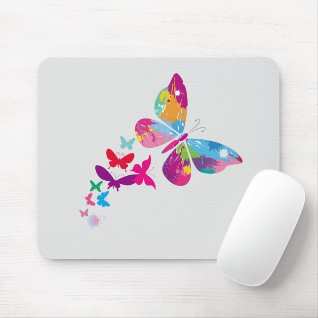 Mousepad botão do rato borboleta (Com mouse)