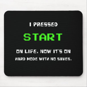 Mousepad Botão START Retro 8 Bit Pixel Art Gamer Jogos 
