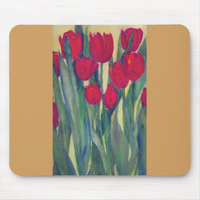 Mousepad botão vermelho do mouse tulip (Frente)