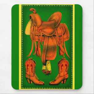Mousepad Botas de sela e cowboy ocidentais