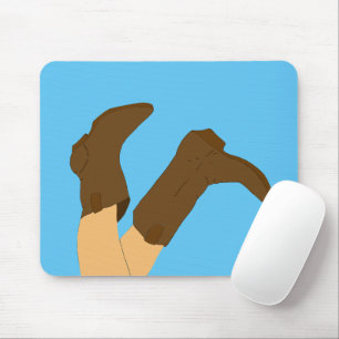 Mousepad Botas de vaqueiro em fundo azul claro