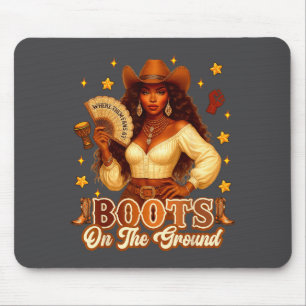 Mousepad Botas No Chão História Negra Cowgirl Onde Eles
