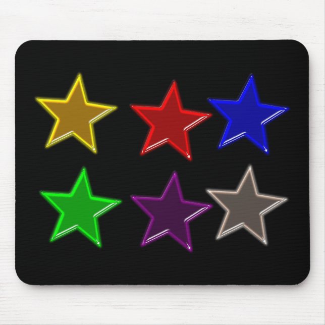 Mousepad Botões coloridos de estrelas (Frente)